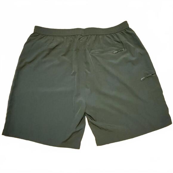 3XL lined running shorts quick-dry olive green zip pockets‎ elastic waist - Picture 2 of 4